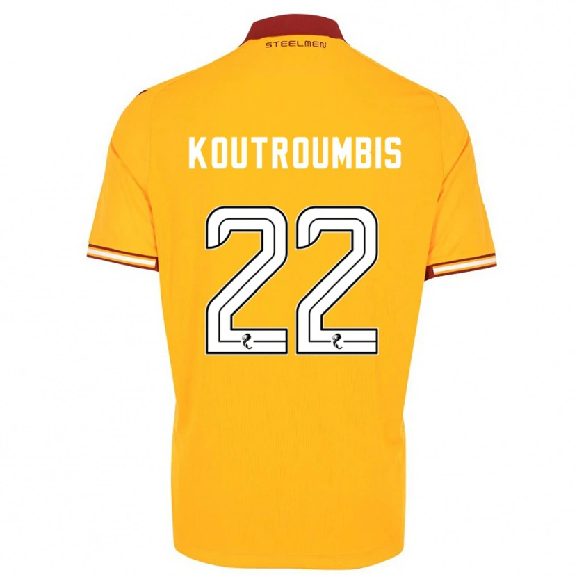 Danxen Barn John Koutroumbis #22 Gul Vinröd Hemmatröja Matchtröjor 2025/26 Tröjor T-Tröja