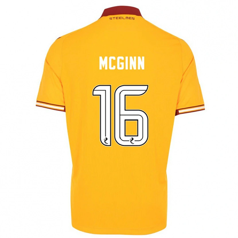Danxen Barn Paul Mcginn #16 Gul Vinröd Hemmatröja Matchtröjor 2025/26 Tröjor T-Tröja