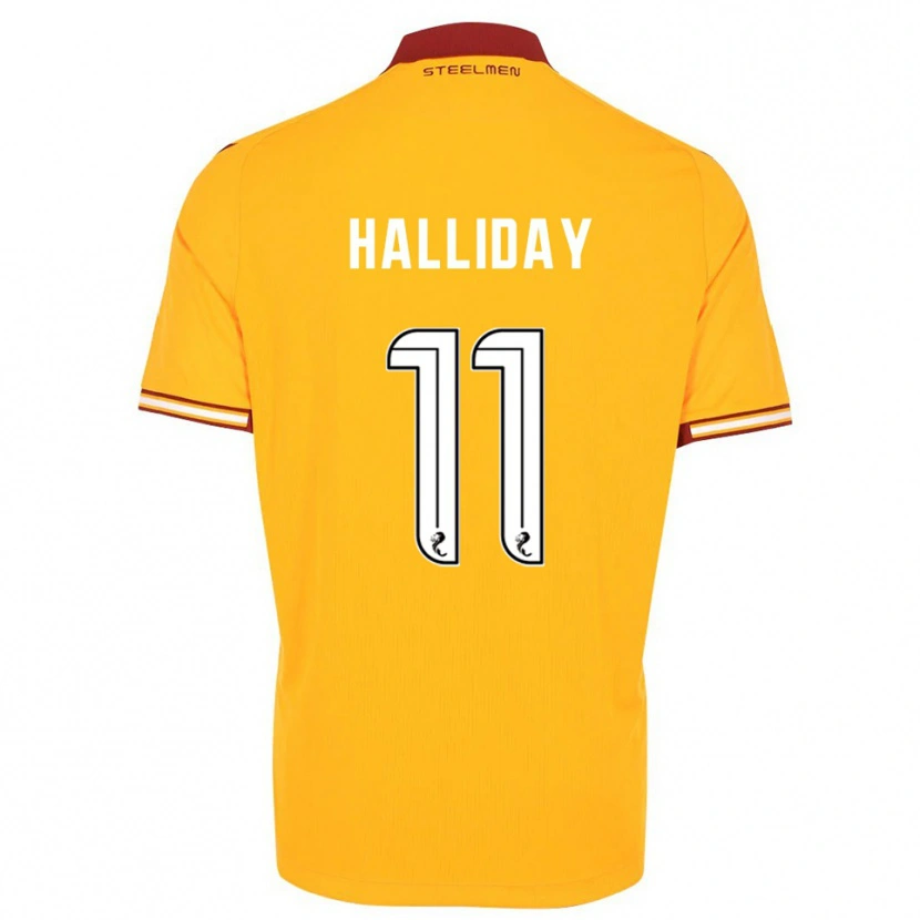 Danxen Barn Andy Halliday #11 Gul Vinröd Hemmatröja Matchtröjor 2025/26 Tröjor T-Tröja