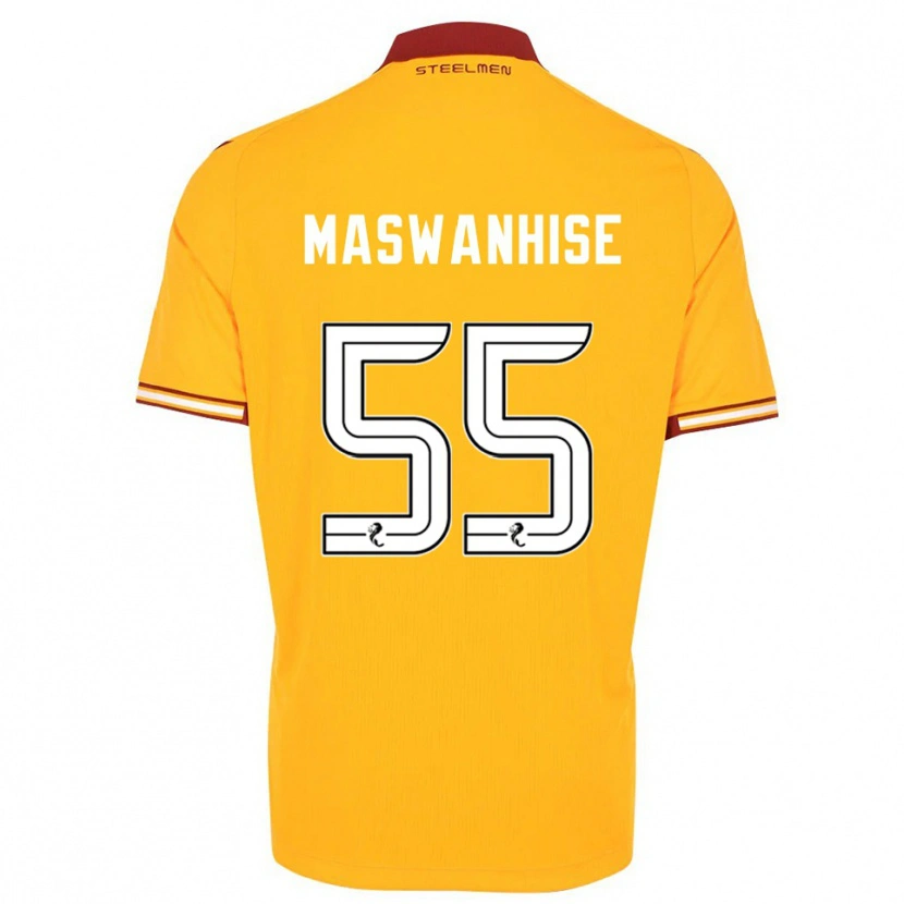 Danxen Barn Tawanda Maswanhise #55 Gul Vinröd Hemmatröja Matchtröjor 2025/26 Tröjor T-Tröja