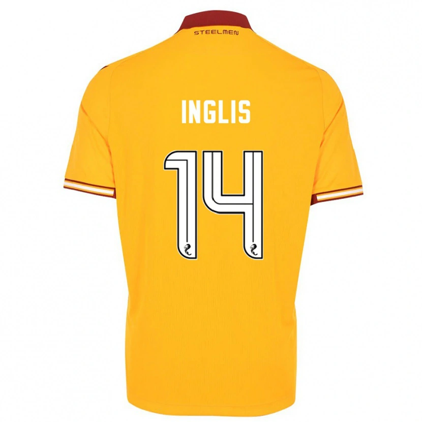 Danxen Barn Gill Inglis #14 Gul Vinröd Hemmatröja Matchtröjor 2025/26 Tröjor T-Tröja