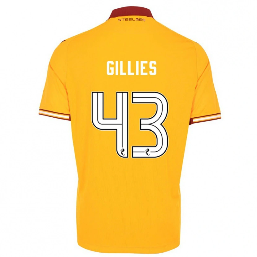 Danxen Barn Jay Gillies #43 Gul Vinröd Hemmatröja Matchtröjor 2025/26 Tröjor T-Tröja