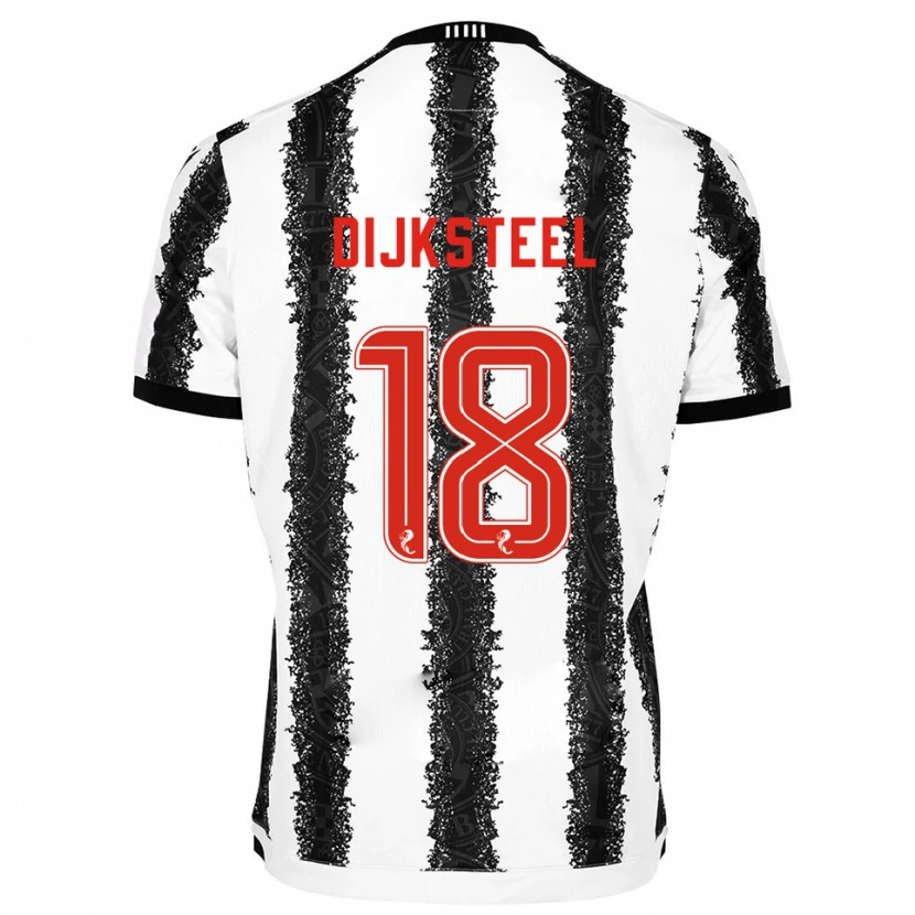 Danxen Barn Malik Dijksteel #18 Vit Svart Hemmatröja Matchtröjor 2025/26 Tröjor T-Tröja