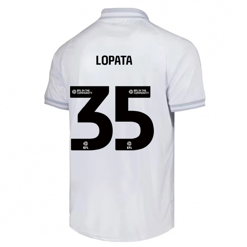 Danxen Barn Kacper Lopata #35 Vit Grå Svart Bortatröja Matchtröjor 2025/26 Tröjor T-Tröja