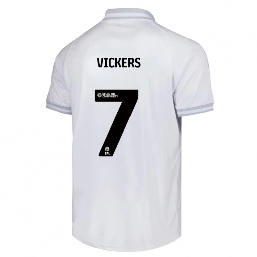 Danxen Barn Caylan Vickers #7 Vit Grå Svart Bortatröja Matchtröjor 2025/26 Tröjor T-Tröja