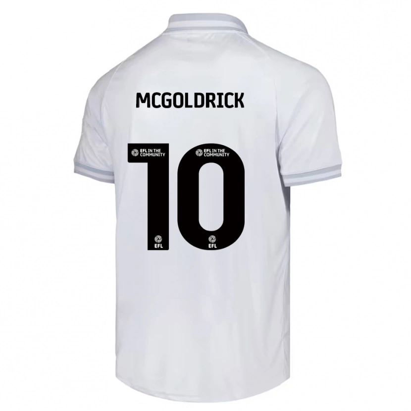 Danxen Barn David Mcgoldrick #10 Vit Grå Svart Bortatröja Matchtröjor 2025/26 Tröjor T-Tröja