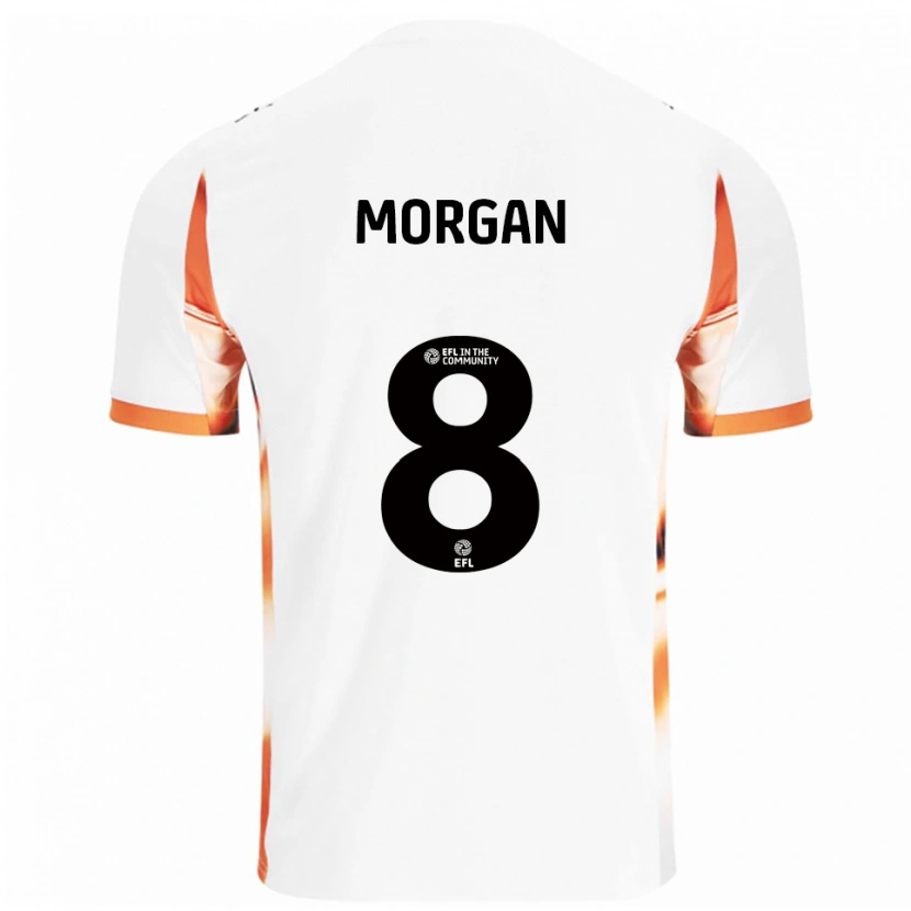 Danxen Barn Albie Morgan #8 Vit Orange Svart Bortatröja Matchtröjor 2025/26 Tröjor T-Tröja