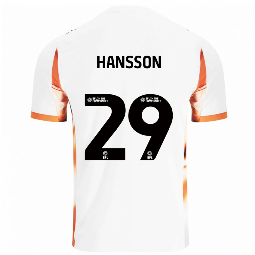 Danxen Barn Emil Hansson #29 Vit Orange Svart Bortatröja Matchtröjor 2025/26 Tröjor T-Tröja