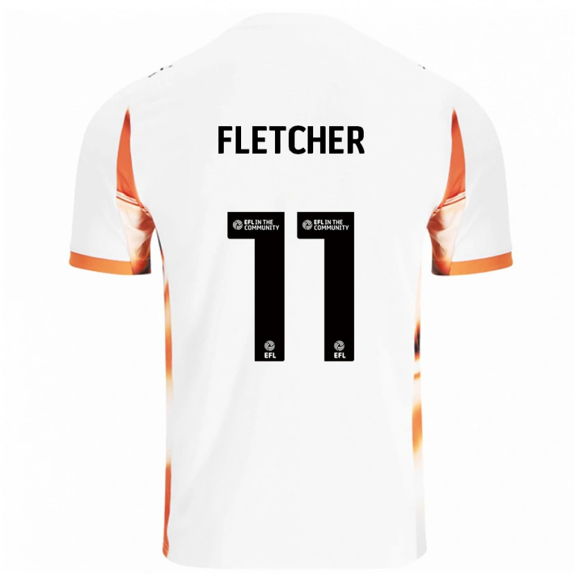 Danxen Barn Ashley Fletcher #11 Vit Orange Svart Bortatröja Matchtröjor 2025/26 Tröjor T-Tröja