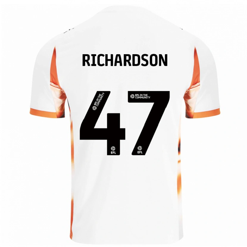 Danxen Barn Jack Richardson #47 Vit Orange Svart Bortatröja Matchtröjor 2025/26 Tröjor T-Tröja