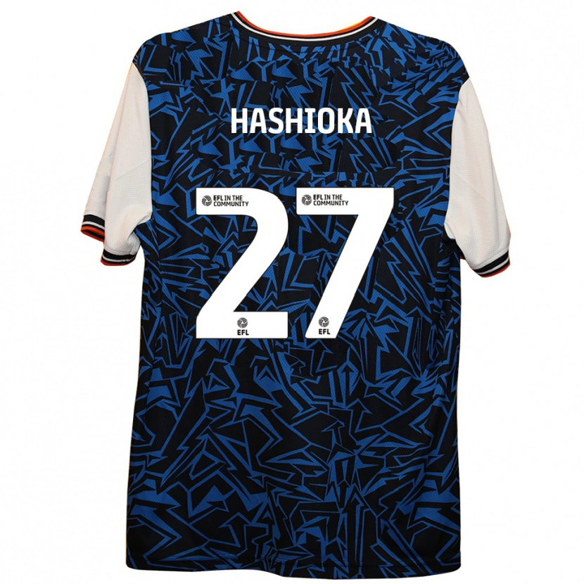 Danxen Barn Daiki Hashioka #27 Blå Svart Vit Bortatröja Matchtröjor 2025/26 Tröjor T-Tröja