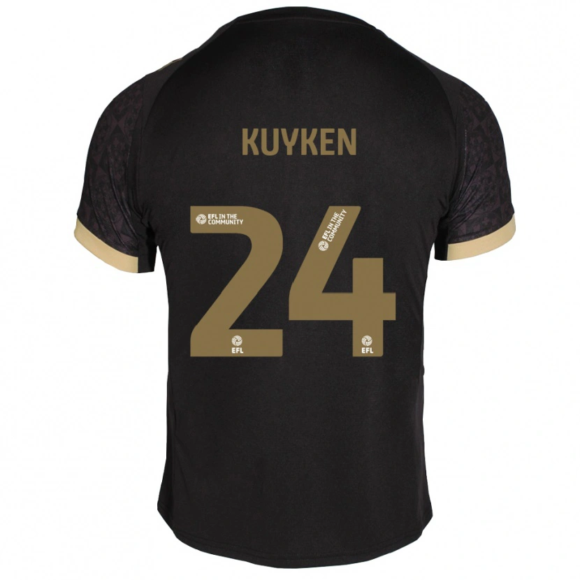 Danxen Barn Ava Kuyken #24 Svart Guld Bortatröja Matchtröjor 2025/26 Tröjor T-Tröja