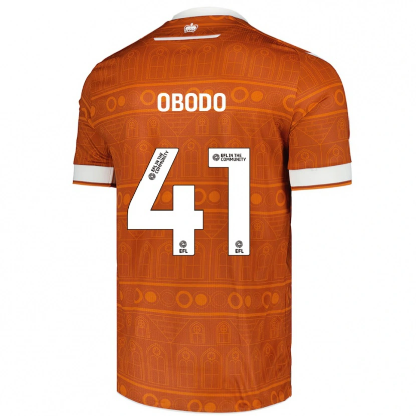 Danxen Barn Miles Obodo #41 Orange Vit Bortatröja Matchtröjor 2025/26 Tröjor T-Tröja