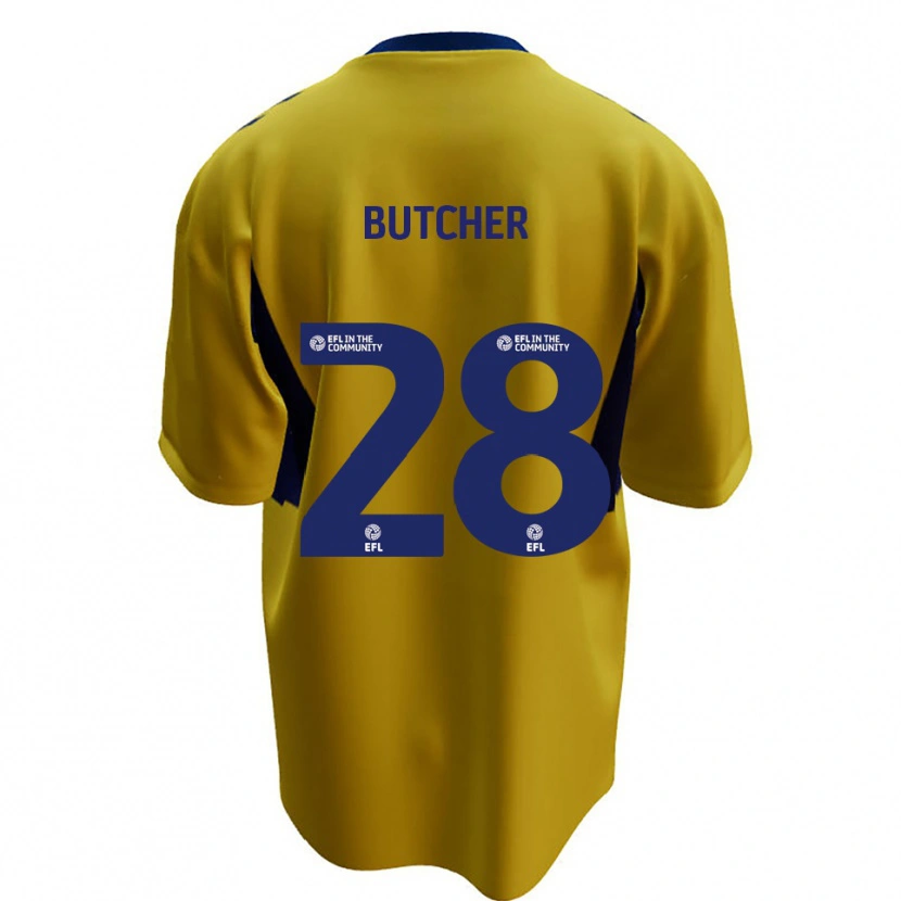 Danxen Barn Matt Butcher #28 Gul Blå Bortatröja Matchtröjor 2025/26 Tröjor T-Tröja