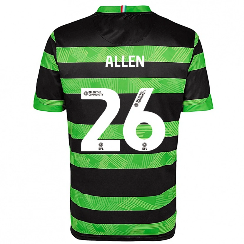 Danxen Barn Lauren Allen #26 Svart Grön Bortatröja Matchtröjor 2025/26 Tröjor T-Tröja