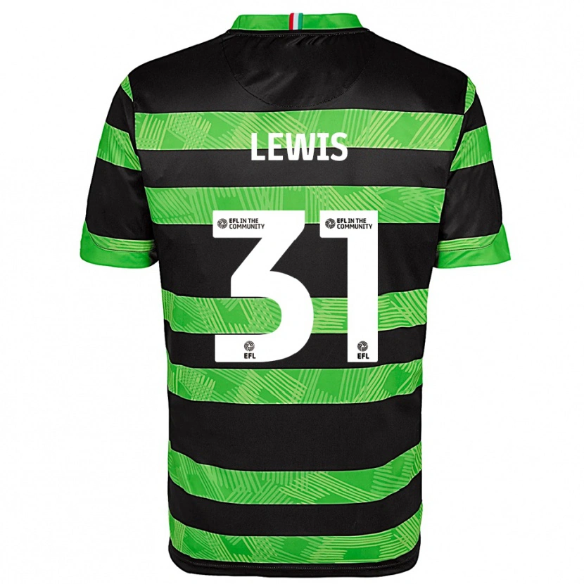 Danxen Barn Joe Lewis #31 Svart Grön Bortatröja Matchtröjor 2025/26 Tröjor T-Tröja