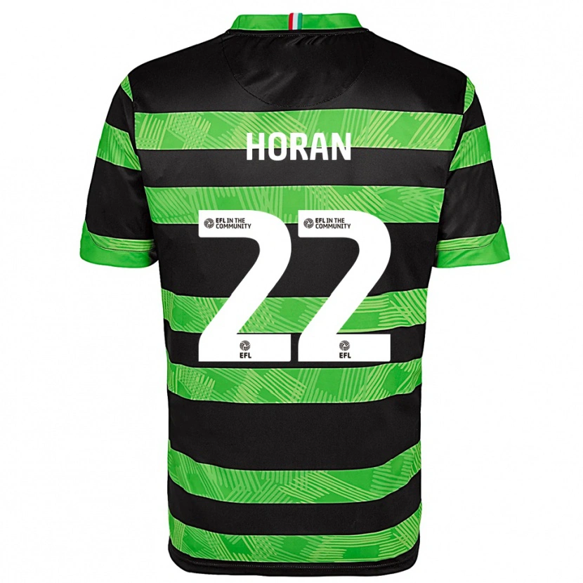 Danxen Barn Riley Horan #22 Svart Grön Bortatröja Matchtröjor 2025/26 Tröjor T-Tröja