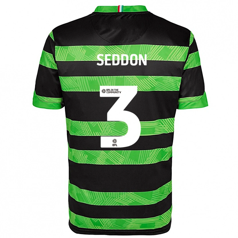 Danxen Barn Steve Seddon #3 Svart Grön Bortatröja Matchtröjor 2025/26 Tröjor T-Tröja