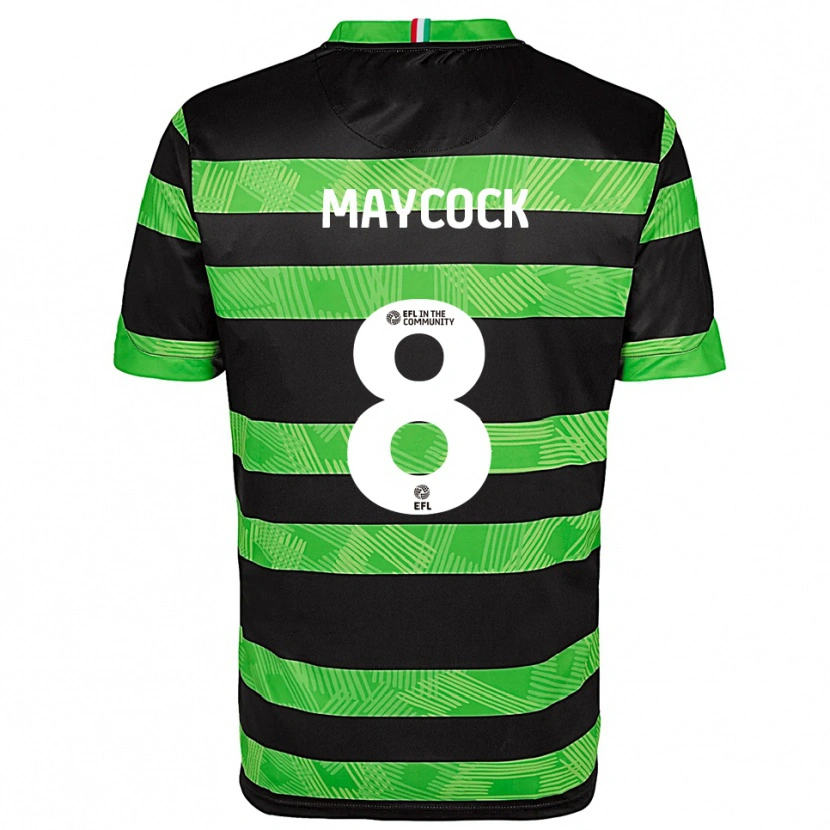 Danxen Barn Callum Maycock #8 Svart Grön Bortatröja Matchtröjor 2025/26 Tröjor T-Tröja