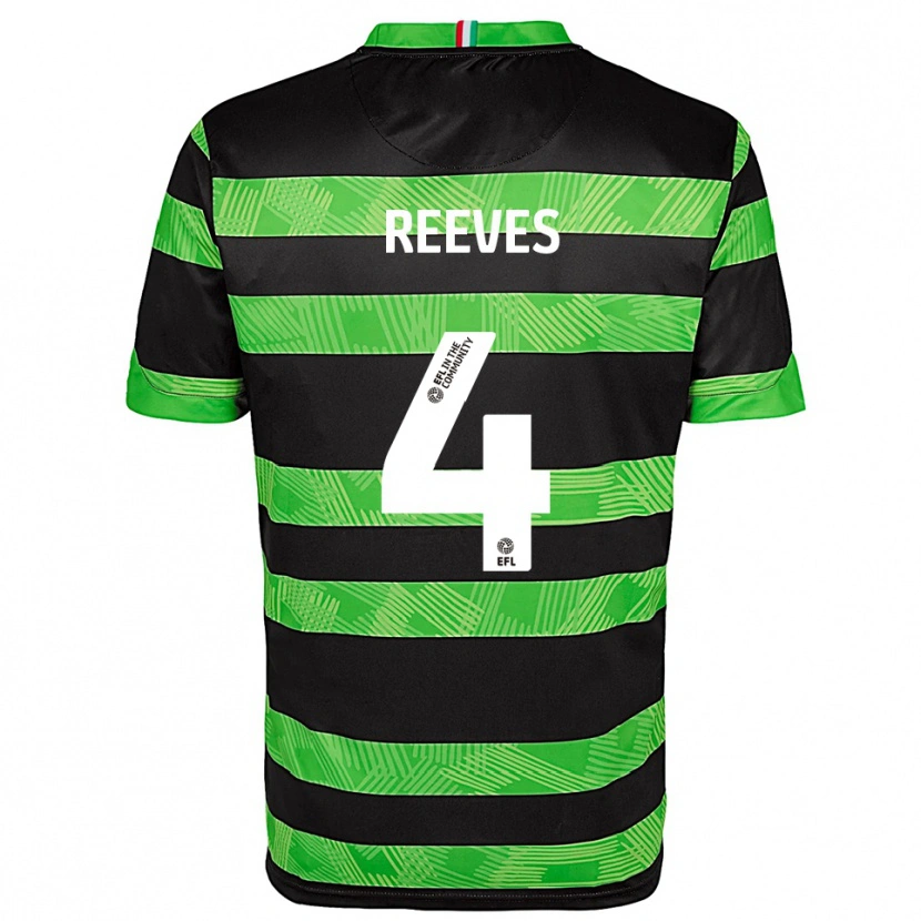 Danxen Barn Jake Reeves #4 Svart Grön Bortatröja Matchtröjor 2025/26 Tröjor T-Tröja