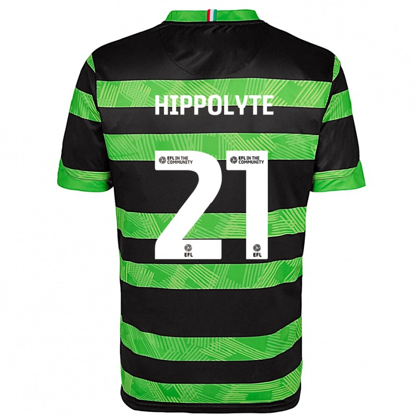 Danxen Barn Myles Hippolyte #21 Svart Grön Bortatröja Matchtröjor 2025/26 Tröjor T-Tröja