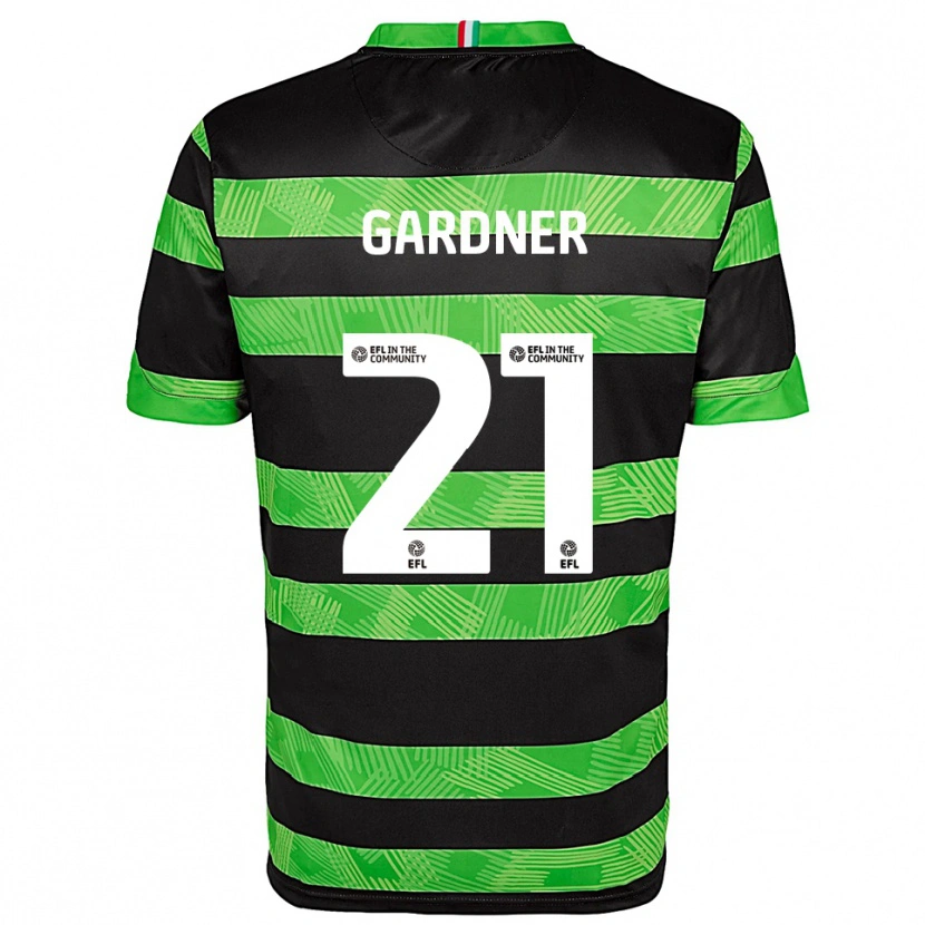 Danxen Barn Remmi Gardner #21 Svart Grön Bortatröja Matchtröjor 2025/26 Tröjor T-Tröja