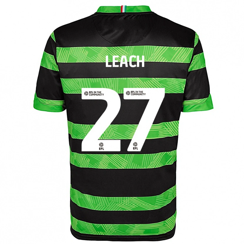 Danxen Barn Ed Leach #27 Svart Grön Bortatröja Matchtröjor 2025/26 Tröjor T-Tröja