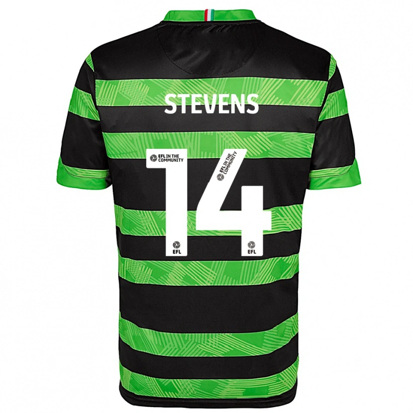 Danxen Barn Matty Stevens #14 Svart Grön Bortatröja Matchtröjor 2025/26 Tröjor T-Tröja