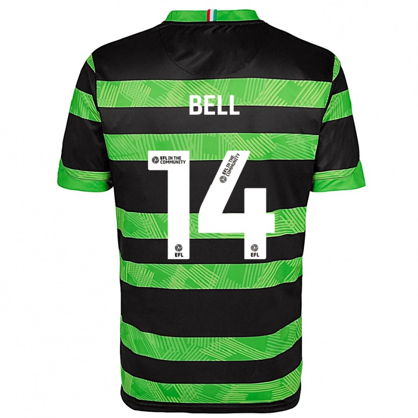 Danxen Barn Leanne Bell #14 Svart Grön Bortatröja Matchtröjor 2025/26 Tröjor T-Tröja