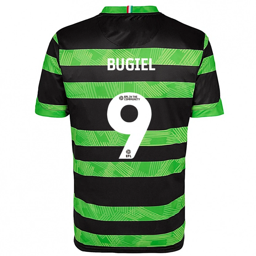 Danxen Barn Omar Bugiel #9 Svart Grön Bortatröja Matchtröjor 2025/26 Tröjor T-Tröja