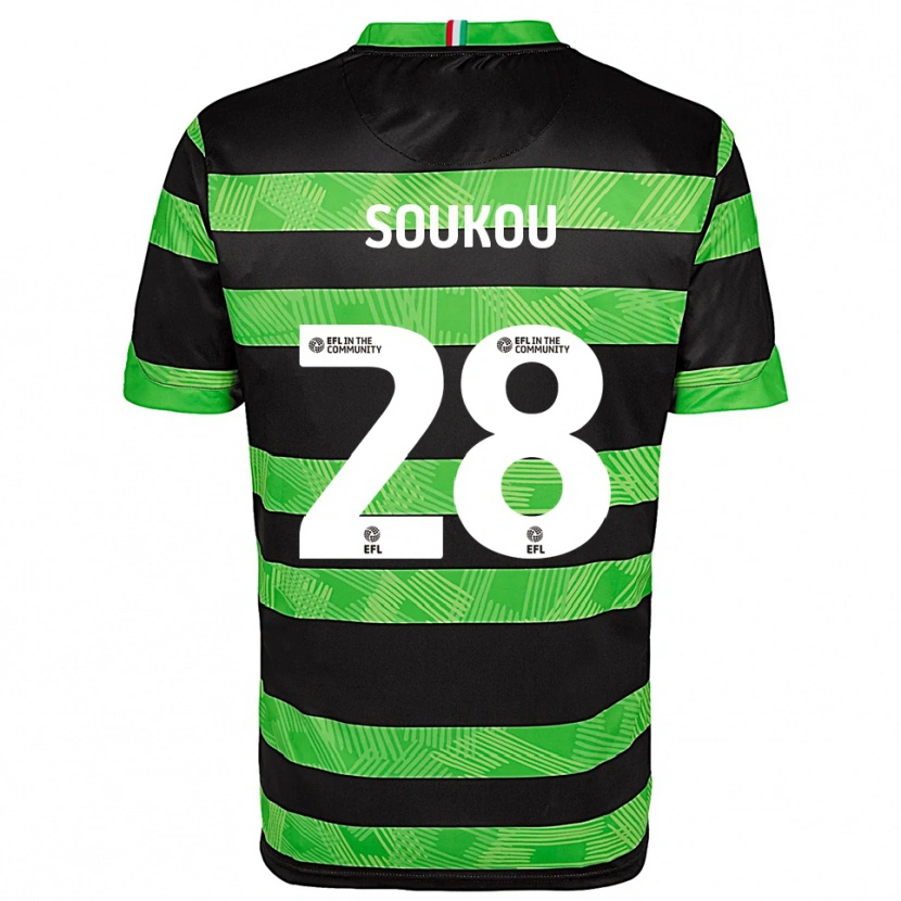 Danxen Barn Shaun Soukou #28 Svart Grön Bortatröja Matchtröjor 2025/26 Tröjor T-Tröja
