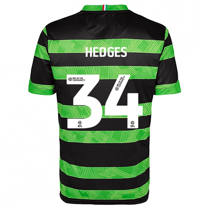 Danxen Barn Harry Hedges #34 Svart Grön Bortatröja Matchtröjor 2025/26 Tröjor T-Tröja