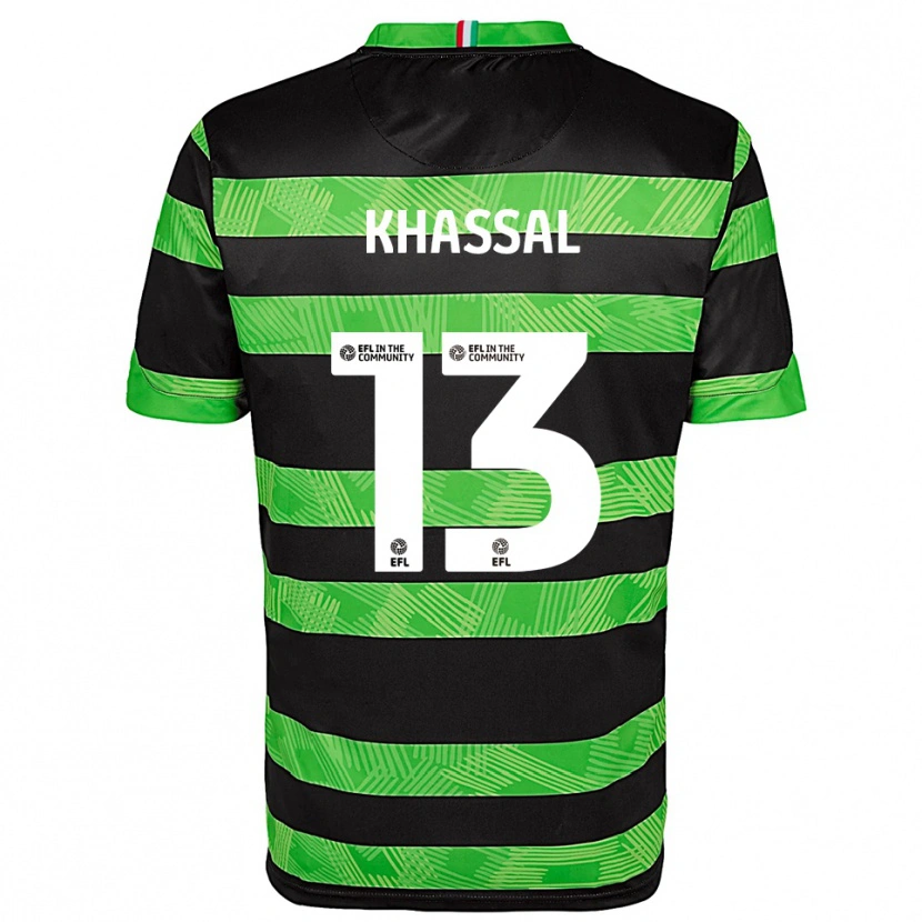 Danxen Barn Cherelle Khassal #13 Svart Grön Bortatröja Matchtröjor 2025/26 Tröjor T-Tröja