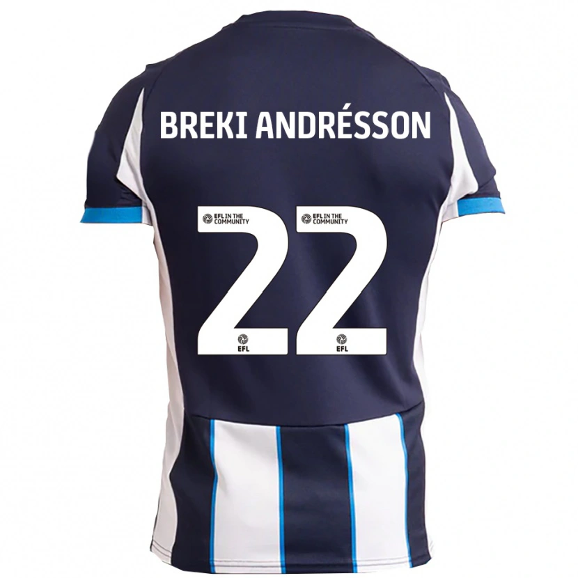 Danxen Barn Benoný Breki Andrésson #22 Vit Marin Bortatröja Matchtröjor 2025/26 Tröjor T-Tröja