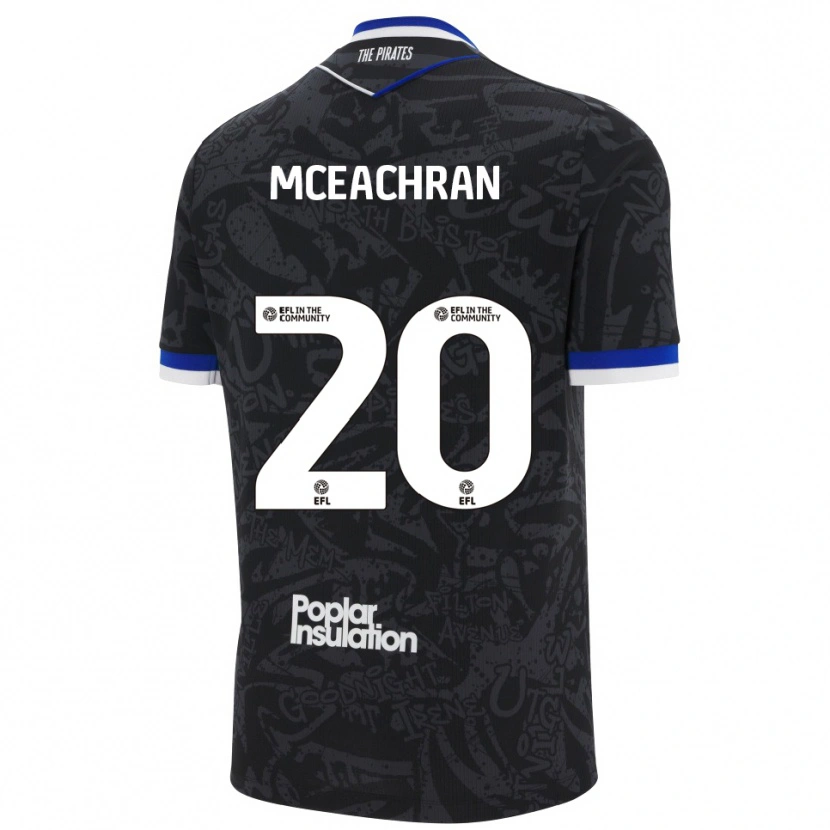Danxen Barn Josh Mceachran #20 Svart Vit Bortatröja Matchtröjor 2025/26 Tröjor T-Tröja