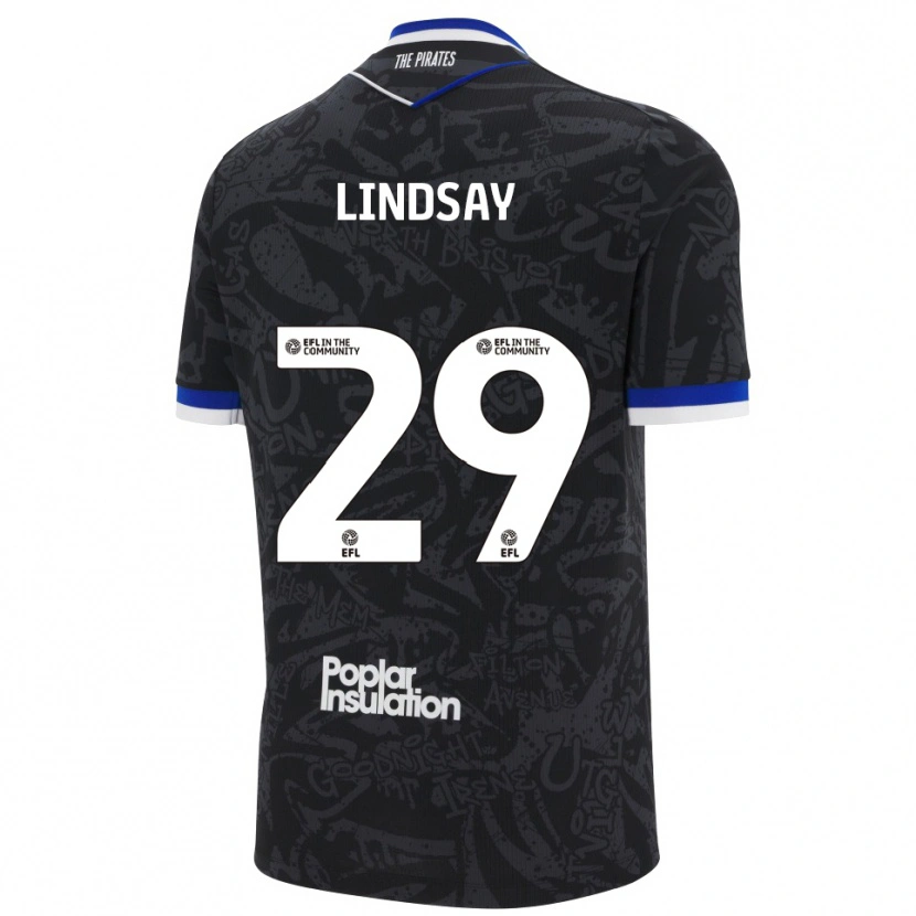 Danxen Barn Jamie Lindsay #29 Svart Vit Bortatröja Matchtröjor 2025/26 Tröjor T-Tröja