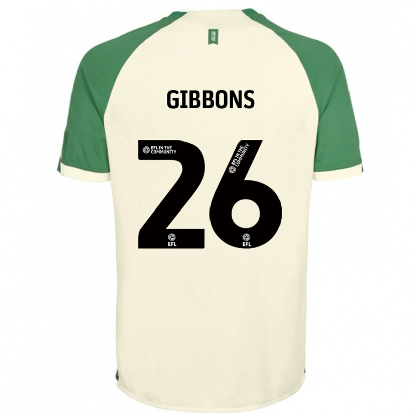 Danxen Barn James Gibbons #26 Off-White Grön Bortatröja Matchtröjor 2025/26 Tröjor T-Tröja