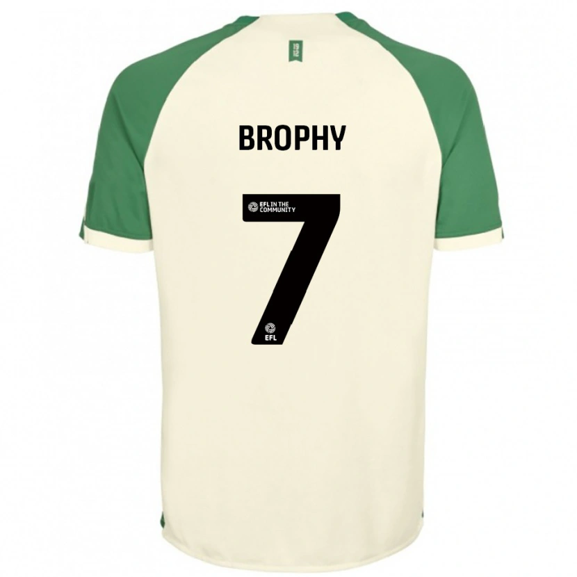 Danxen Barn James Brophy #7 Off-White Grön Bortatröja Matchtröjor 2025/26 Tröjor T-Tröja
