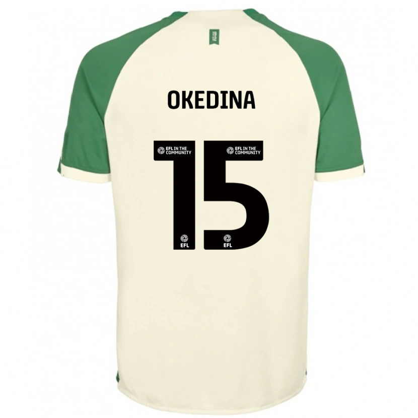 Danxen Barn Jubril Okedina #15 Off-White Grön Bortatröja Matchtröjor 2025/26 Tröjor T-Tröja