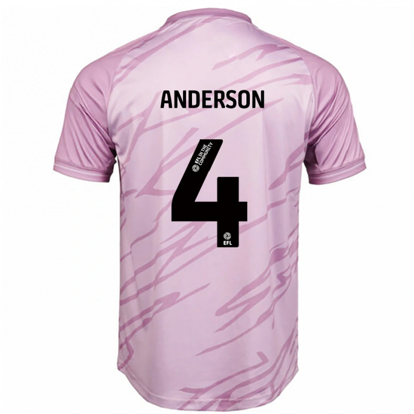 Danxen Barn Tom Anderson #4 Rosa Svart Bortatröja Matchtröjor 2025/26 Tröjor T-Tröja