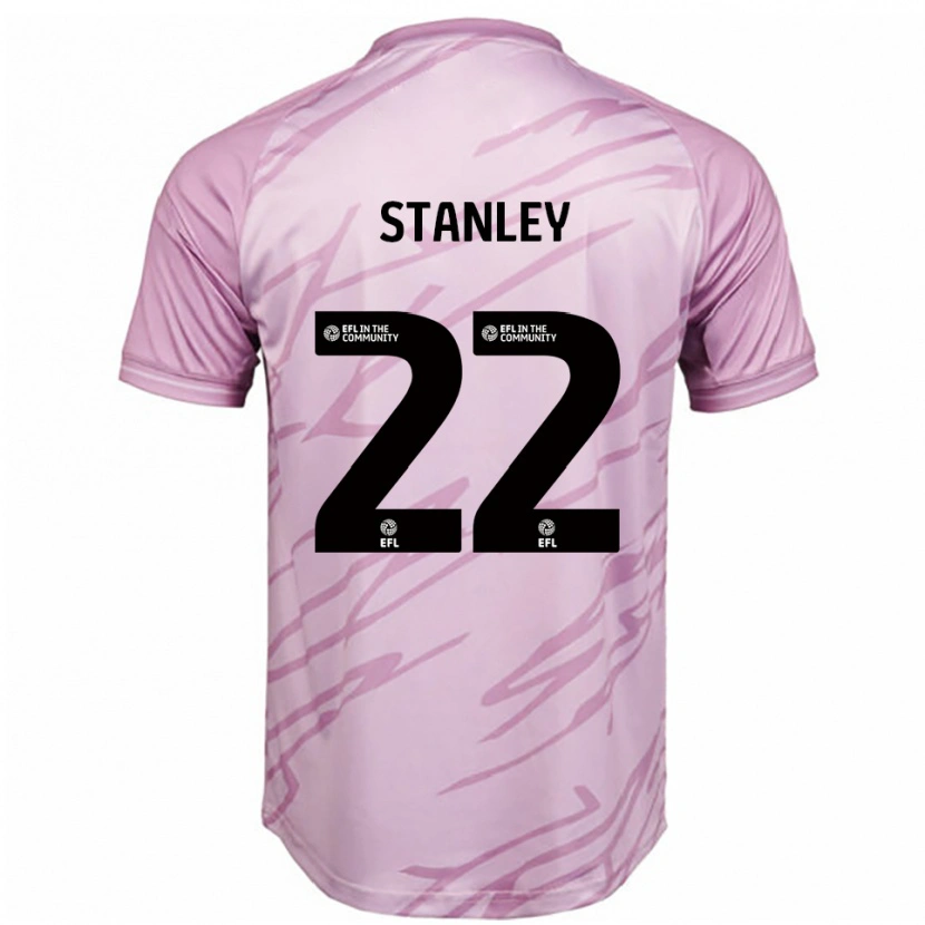 Danxen Barn Eva Stanley #22 Rosa Svart Bortatröja Matchtröjor 2025/26 Tröjor T-Tröja