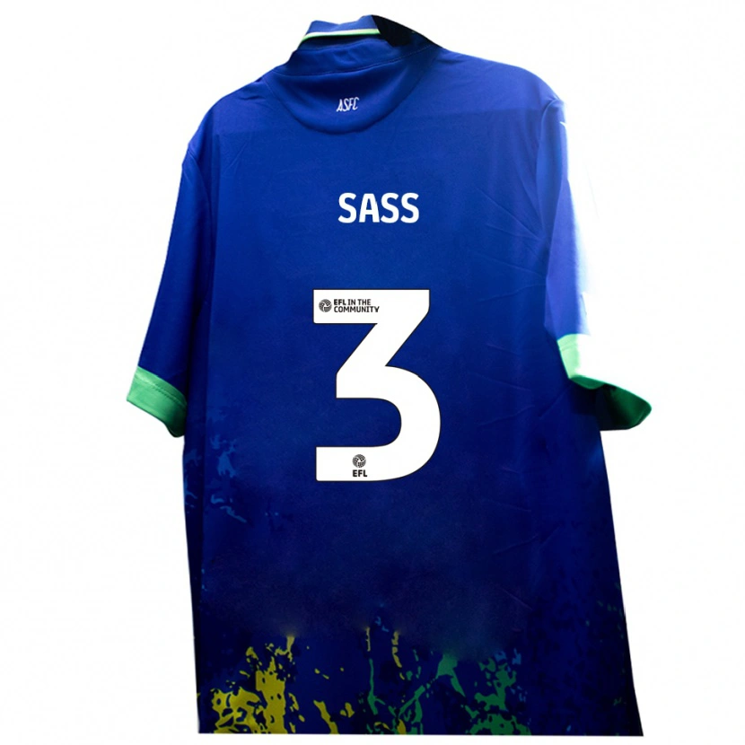 Danxen Barn Freddie Sass #3 Blått Gult Bortatröja Matchtröjor 2025/26 Tröjor T-Tröja