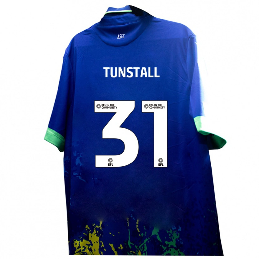 Danxen Barn Finlay Tunstall #31 Blått Gult Bortatröja Matchtröjor 2025/26 Tröjor T-Tröja