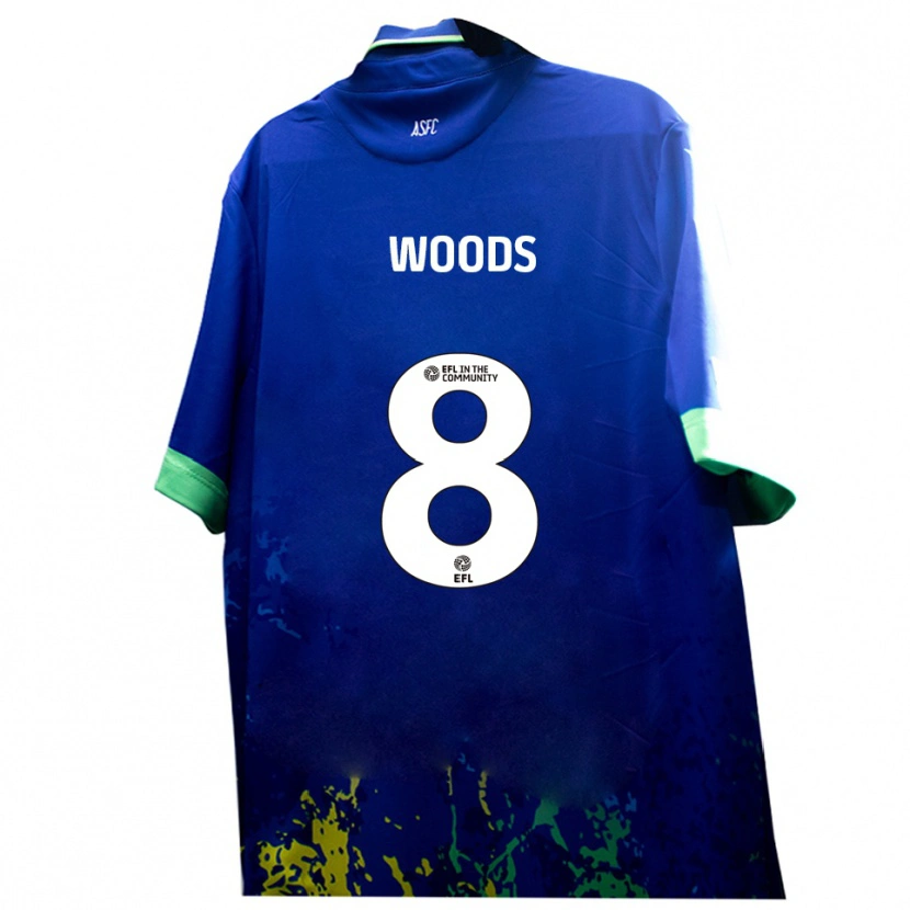 Danxen Barn Ben Woods #8 Blått Gult Bortatröja Matchtröjor 2025/26 Tröjor T-Tröja
