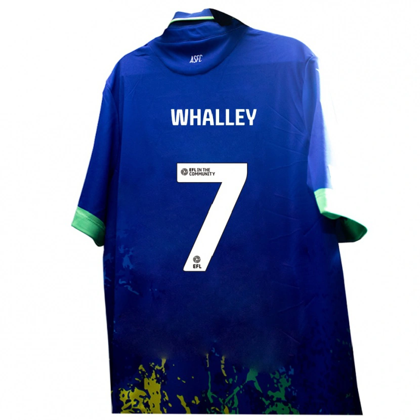 Danxen Barn Shaun Whalley #7 Blått Gult Bortatröja Matchtröjor 2025/26 Tröjor T-Tröja
