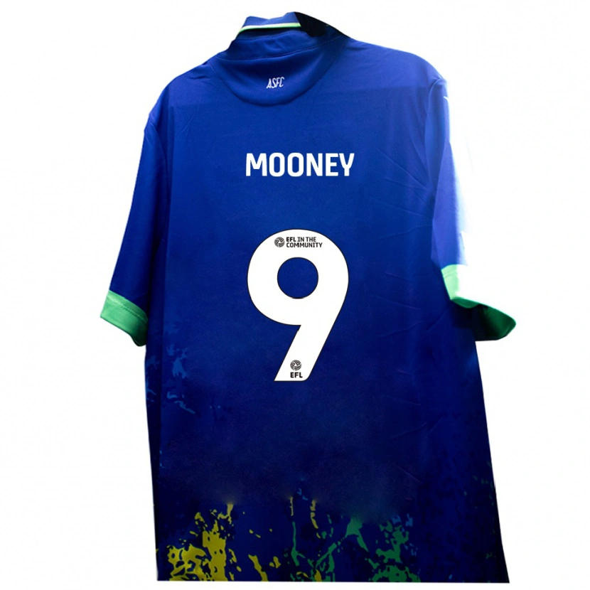 Danxen Barn Kelsey Mooney #9 Blått Gult Bortatröja Matchtröjor 2025/26 Tröjor T-Tröja