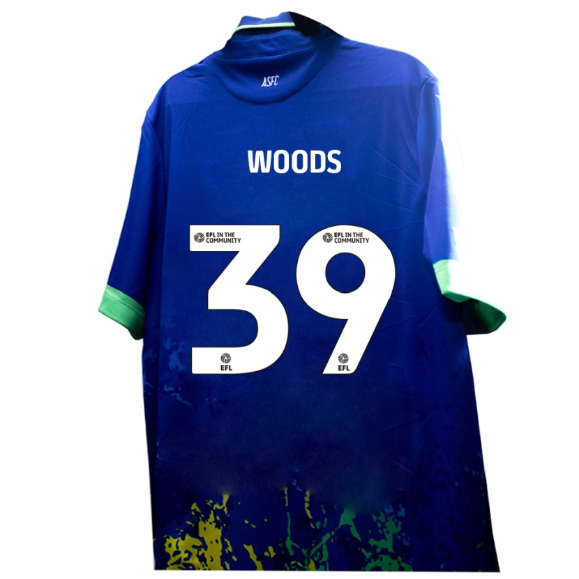 Danxen Barn Josh Woods #39 Blått Gult Bortatröja Matchtröjor 2025/26 Tröjor T-Tröja