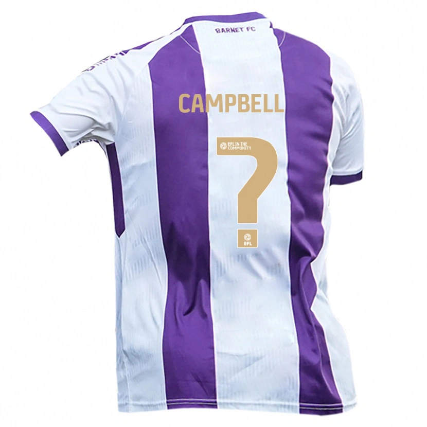 Danxen Barn Shamoy Campbell #0 Vit Lila Bortatröja Matchtröjor 2025/26 Tröjor T-Tröja