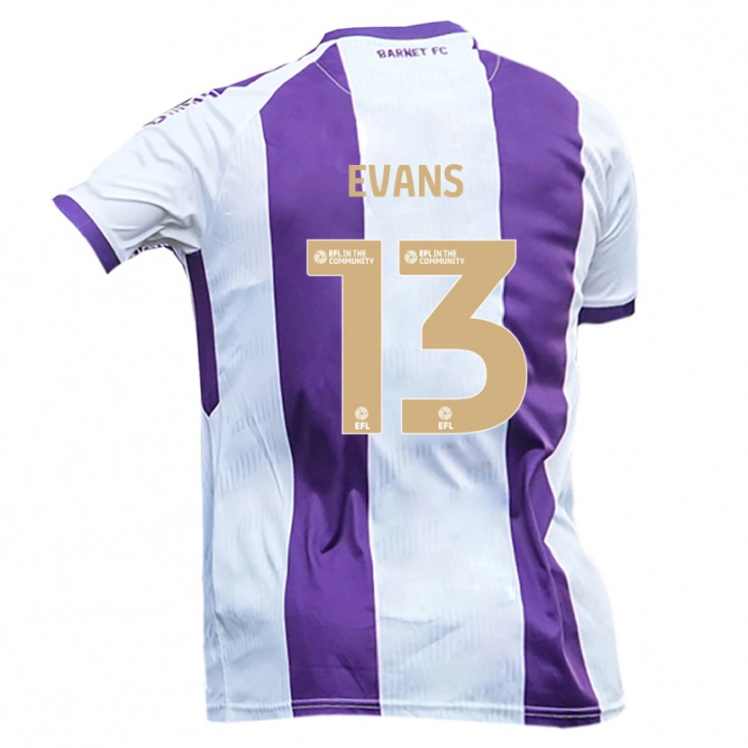 Danxen Barn Owen Evans #13 Vit Lila Bortatröja Matchtröjor 2025/26 Tröjor T-Tröja