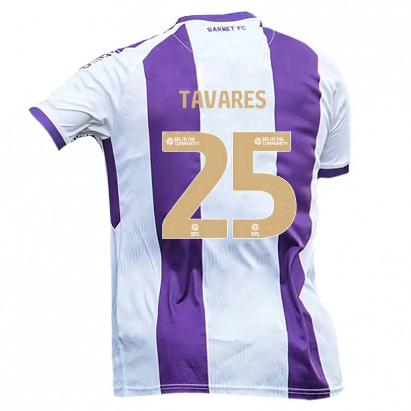 Danxen Barn Nikola Tavares #25 Vit Lila Bortatröja Matchtröjor 2025/26 Tröjor T-Tröja